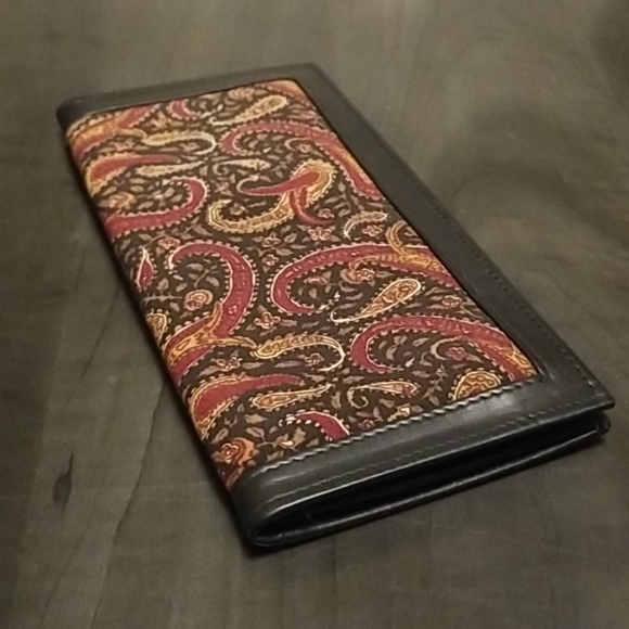 SOLD - NWOT Paisley Silk and Leather Wallets - Picture 2 of 3